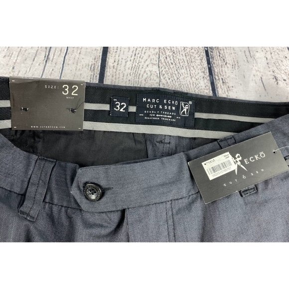 Mens Marc Ecko Chino Shorts Cut & Sew Deadly Threads Charcoal Sz 32 NEW W/ TAGS - Picture 7 of 11